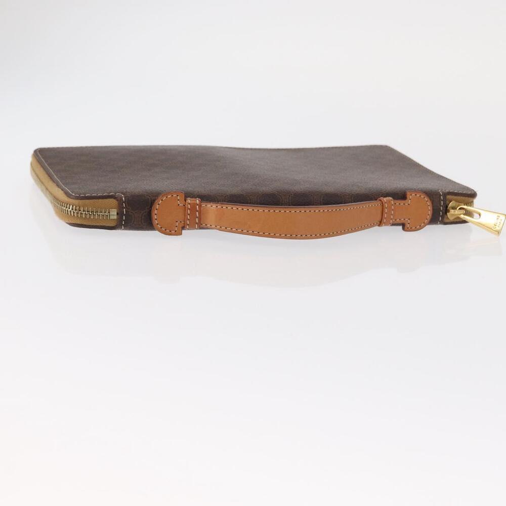 CELINE Macadam Canvas Travel Case PVC Leather Brown Gold Auth ki6242 - Picture 6 of 16